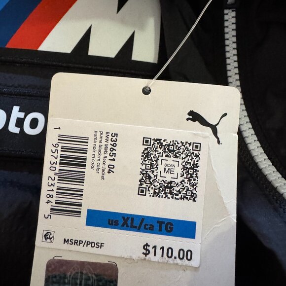 Puma BMW Motorsport Racing Full Zip Jacket Windbreaker Mens 539651-04 NEW - Picture 9 of 10